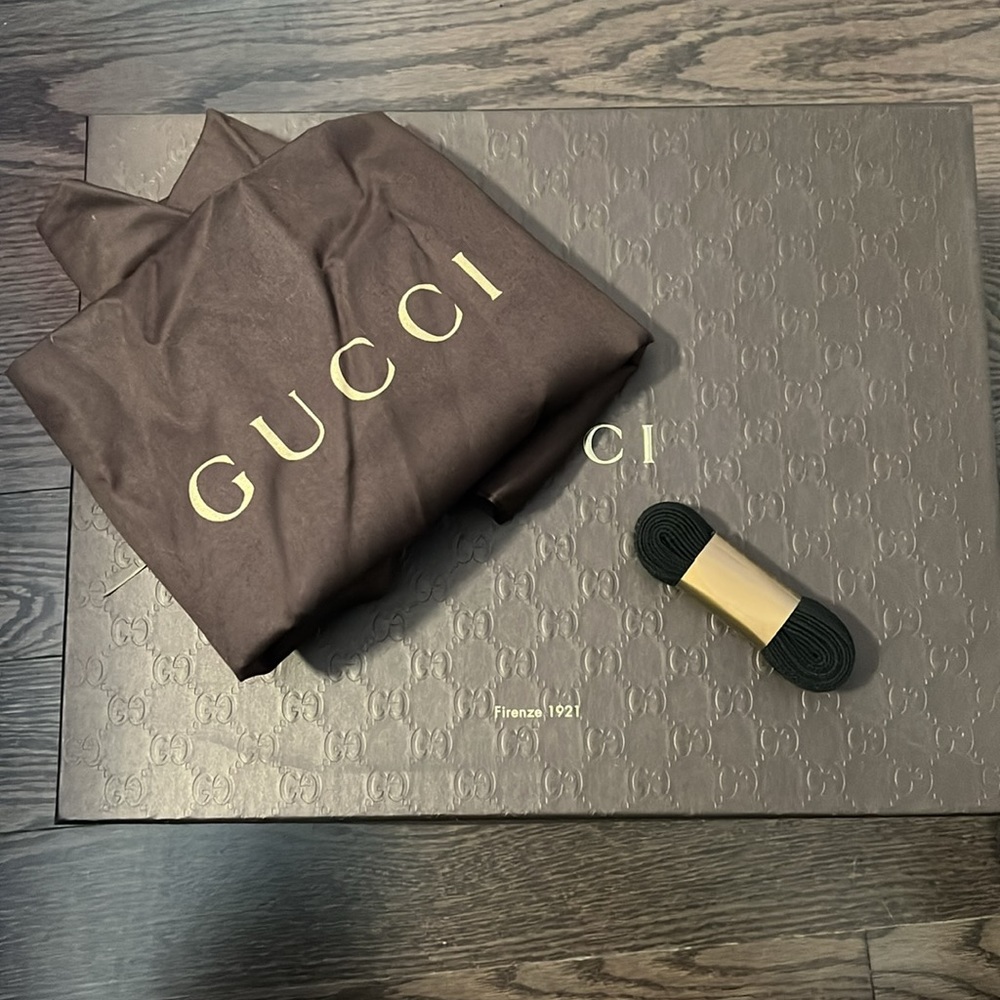 GUCCI IMPRIMEE/NEW PRAGA SOFT BLACK HIGH TOP SNEAKERS - Picture 10 of 13